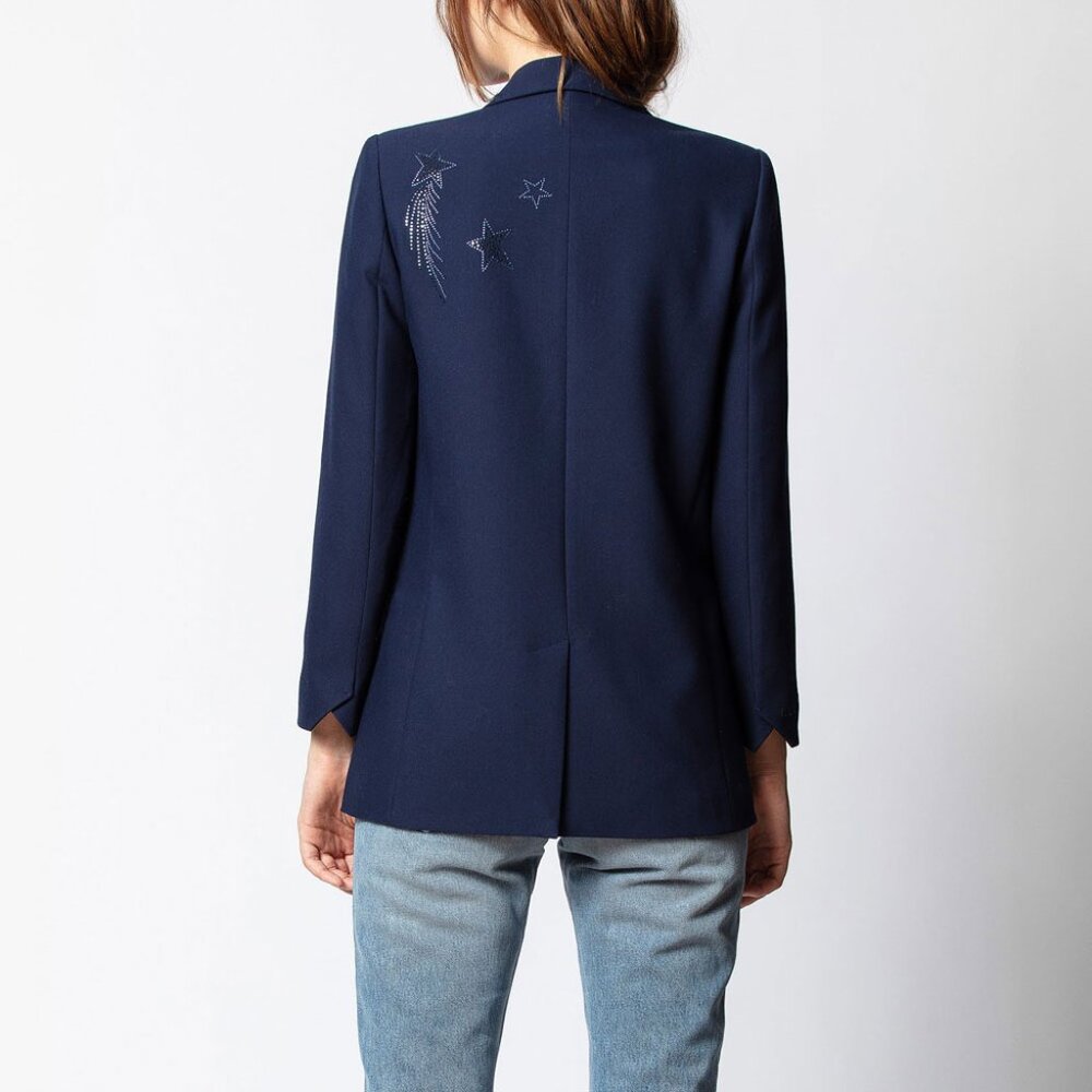 NWT - Zadig & Voltaire Viva Bis Strass Jacket NAVY ๐ - Picture 3 of 14